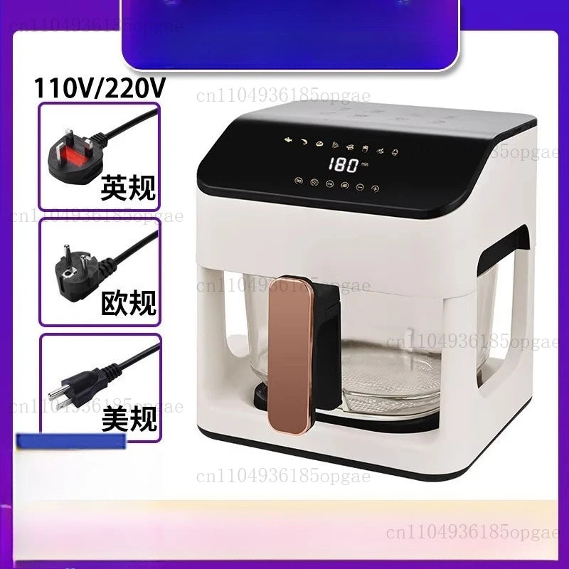 8.5L Air Fryer, Smart Temperature Control Oven, 110V / 220V Household Transparent All-glass Pot, Fully Automatic Electric Fryer