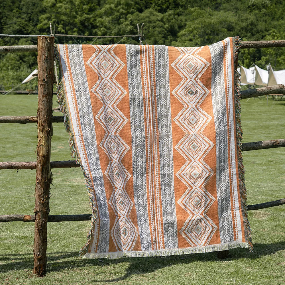 Hip Hop Blanket Sofa Towel Knit Punk Bedspread Pad Mat Bohemian Throw Travel Gothic Bedspread Sofa Cover Blankets Cotton Linen