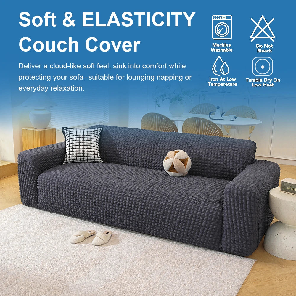 Breathable & soft sofa cover with three-dimensional design elastic stretch anti slip washable suitable for all seasons