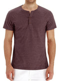Summer Men T Shirt Short Sleeve Fashion Henley Collar Tshirt Solid Button Casual Men's Tshirts Cotton Tops Tees Mens Clothing