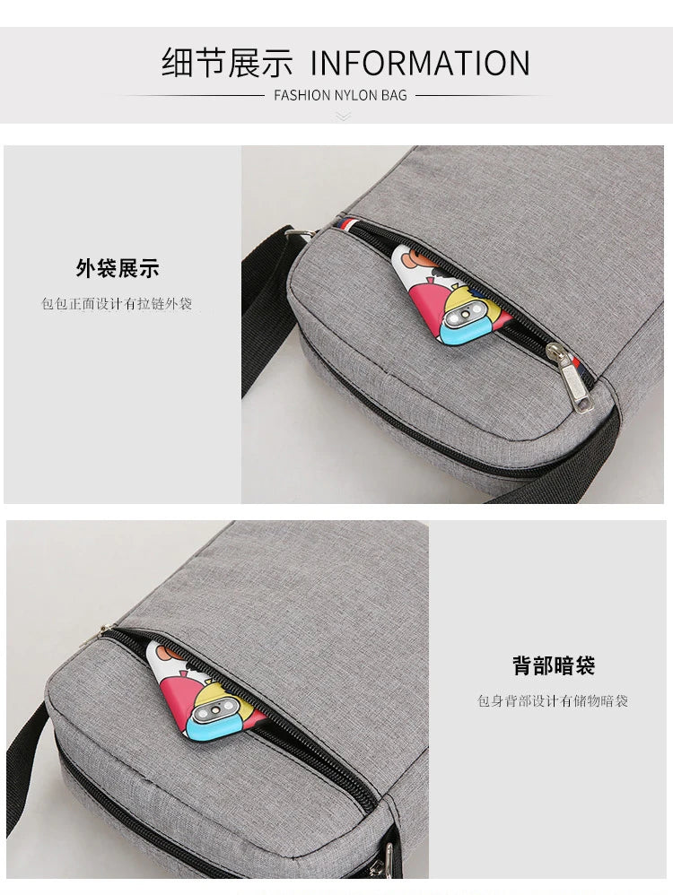 2022 Men's Bag Fashion Small Canvas Casual Handbags Male Cross Body Shoulder Messenger Bags for Men Purses and Handbags