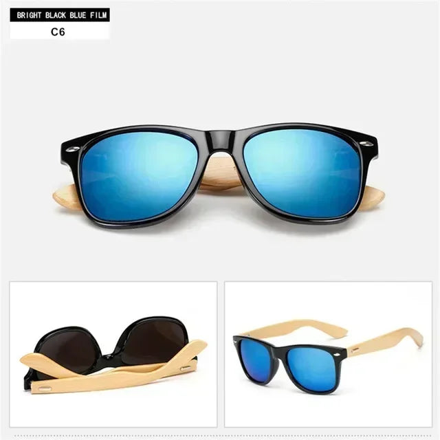Natural Wooden Sunglasses for Men and Women, Polarized Fashion Sun Glasses with Original Wood Frame