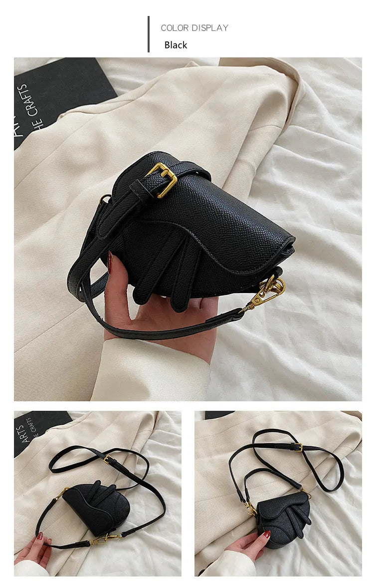 Fashion Children's Bags Ins Girls Niche Messenger Bag Retro Portable Saddle Bag Baby Kids Shoulder Bag Accessories Handbag BM092