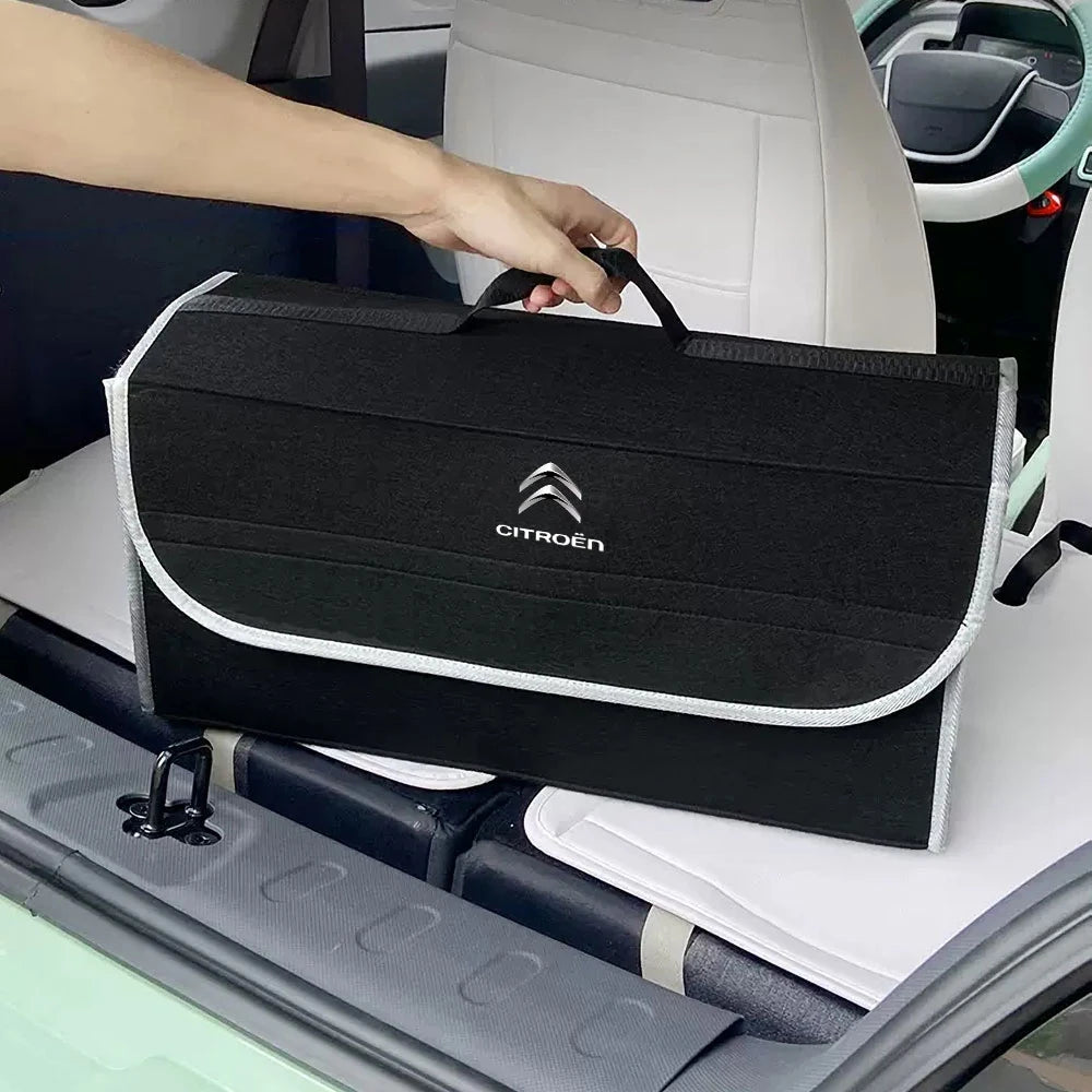 Car Trunk Storage Bag Leather Camping Box Collapsible Auto Organizer For Citroen C1 C2 C3 C4 C5 C6 C8 C4L DS4 DS6 Grand Picasso