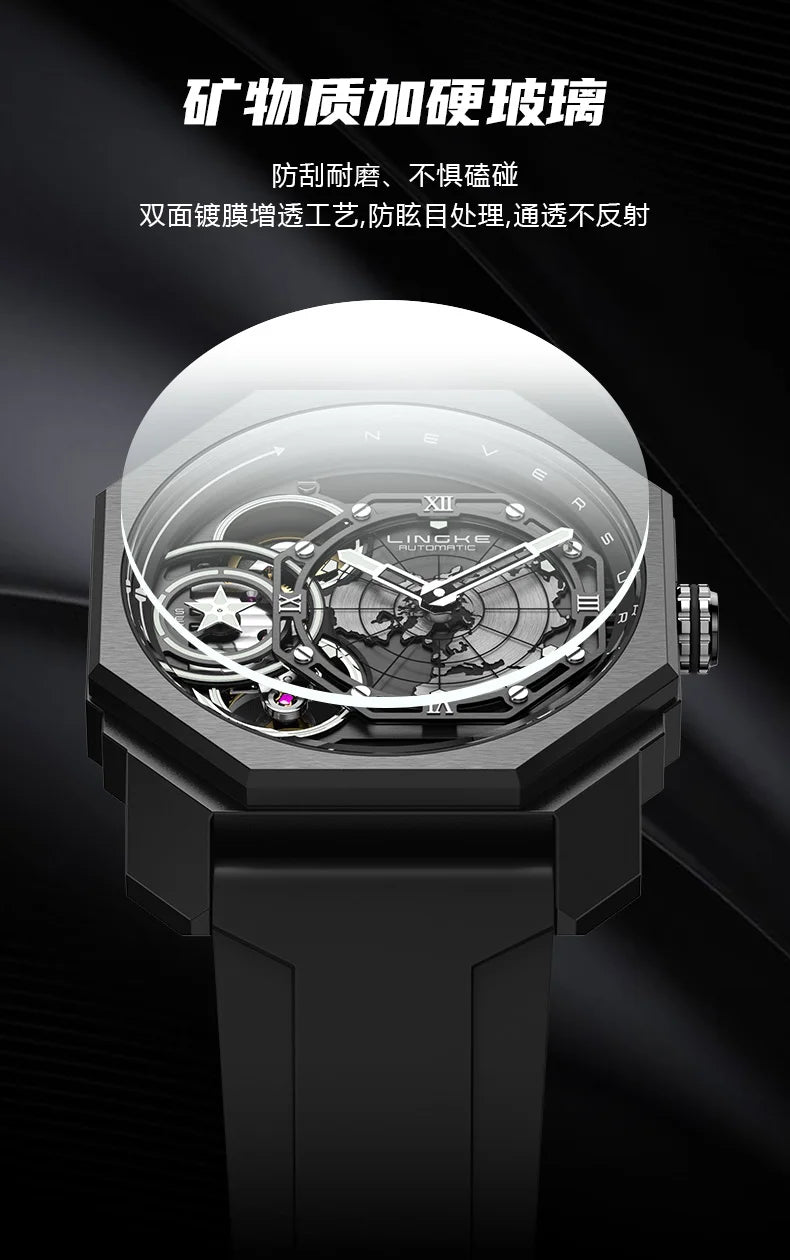 Mens Automatic Mechanical Watch for Man European American Business Leisure Wristwatches Silver Luminous Waterproof Men Watches
