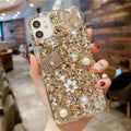 Luxury Bling Flower Diamond Bag Crown Rhinestone Case For iphone 15Pro 14Plus 13 Mini 12 11Pro 17 Air 16 PLUS Cover