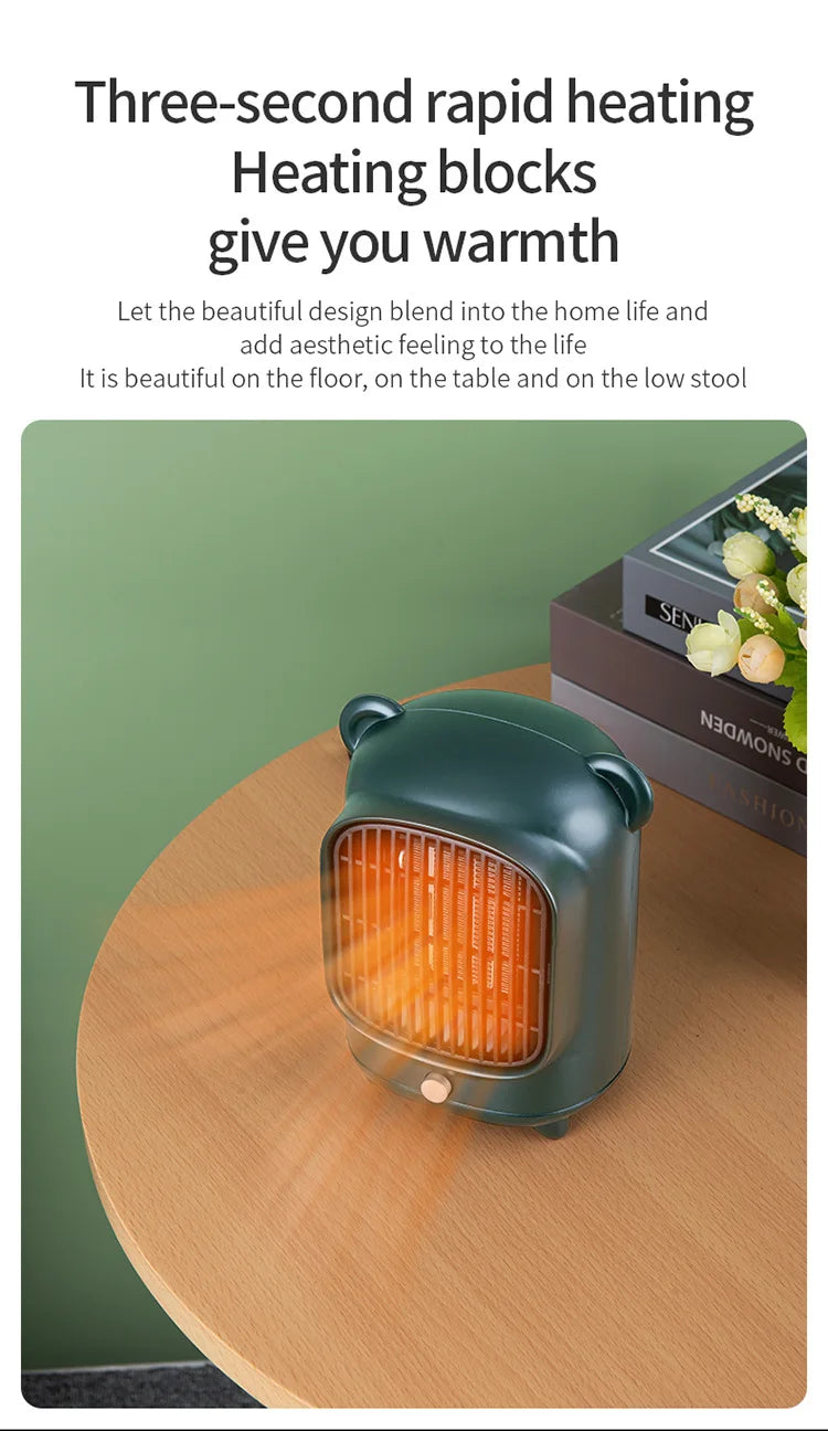 Portable Electric PTC Fan 500W/220V Portable Desktop Fan Heater Fast Heating Foot Hand Warmer Room Heater House Warmer Machine