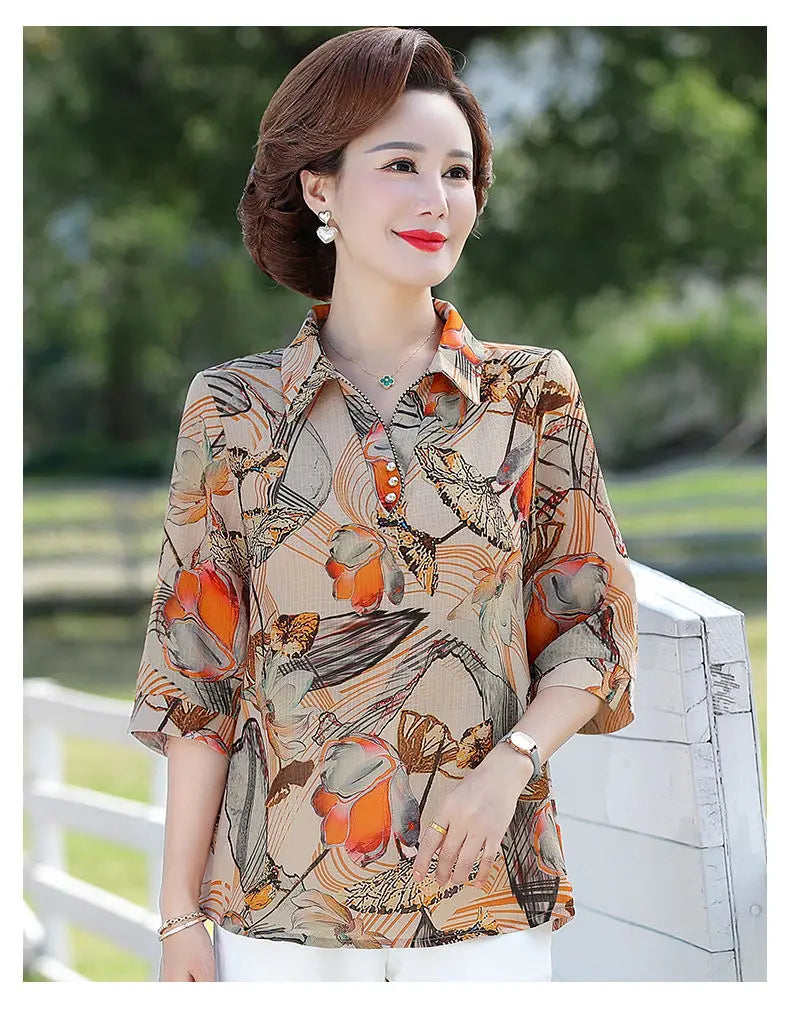 Women Summer Fashion Top Two-piece Set 2025 New Thin Shirt Spring and Summer Chiffon Shirt