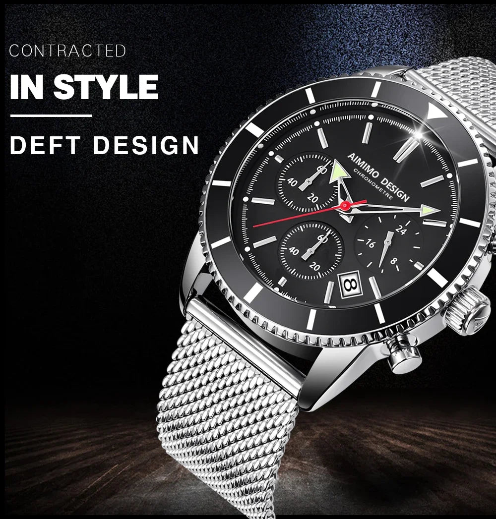 Mens Watches Analog Quartz Chronograph Waterproof Wrist Watches for Men Fashion Business Work Casual Sport Designer Dress Watch