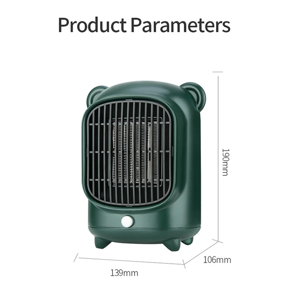 Portable Electric PTC Fan 500W/220V Portable Desktop Fan Heater Fast Heating Foot Hand Warmer Room Heater House Warmer Machine