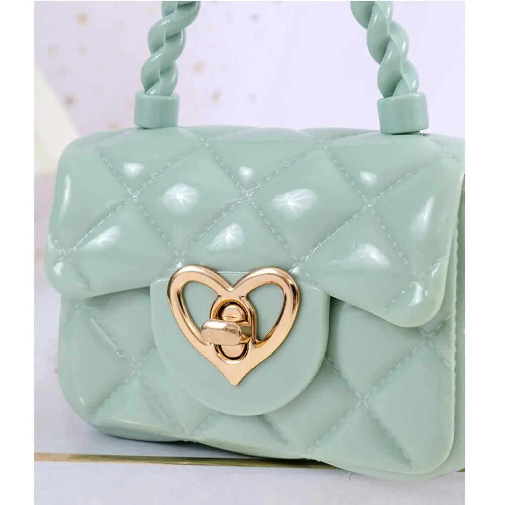 Kids PU Leather Crossbody Bags Girls Heart Shoulder Bags Children Mini Coin Purses Jelly Bag Kids Handbag Gifts