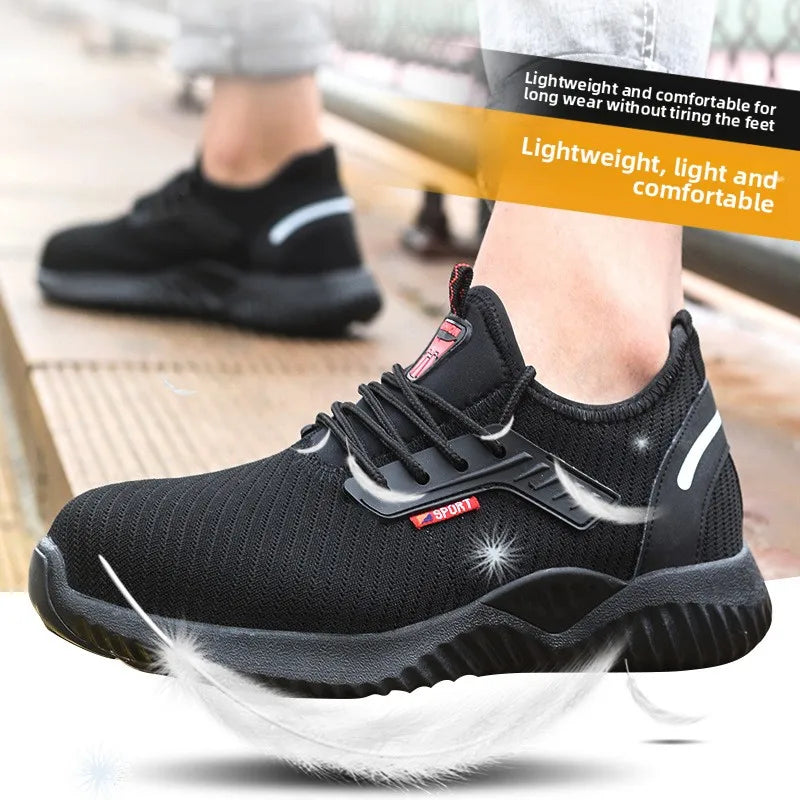Safety Shoes Work Sneakers Steel Toe Men Women Anti Smash  Shoes Light BreathablePuncture Proof Work Boots Indestructible Safety