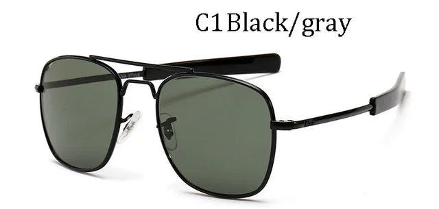 Men luxury Brand Designer Sun Glasses Vintage fashion Aviation AO Sunglasses For Male American Army Military Optical Glass /.\'[