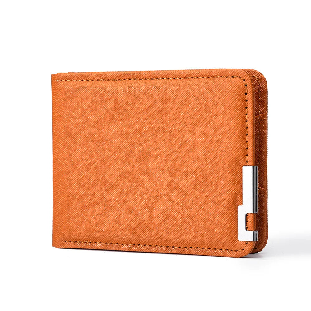 Men's Slim Wallet – PU Leather, Multi-Card Holder with Metal Accent, Lightweight & Stylish for Daily Use