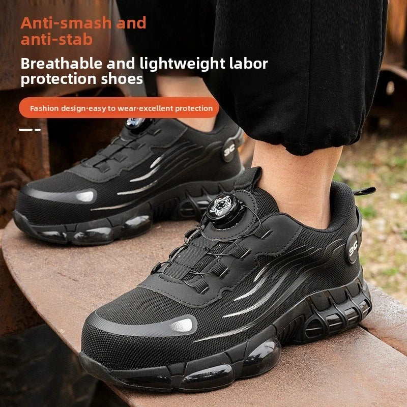 Safety Shoes Work Sneakers Steel Toe Men Women Anti Smash  Shoes Light BreathablePuncture Proof Work Boots Indestructible Safety