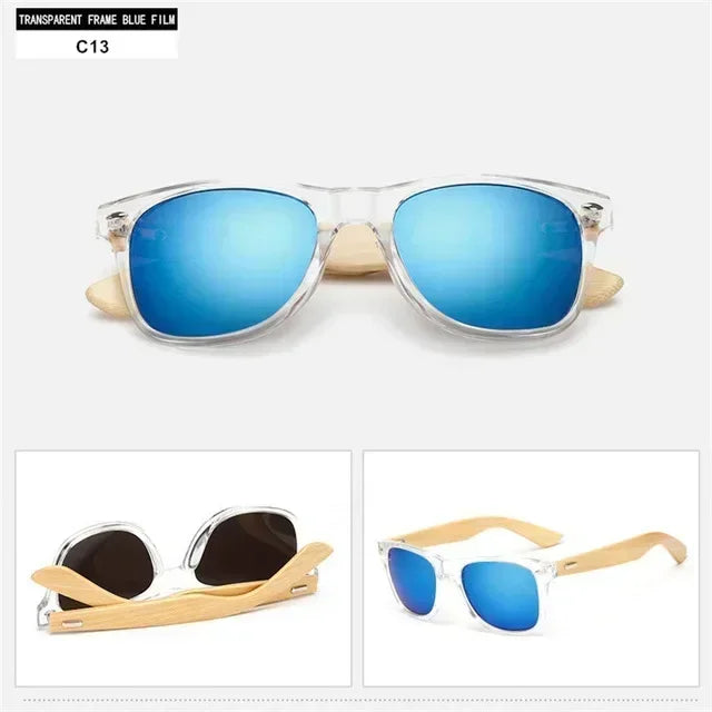 Natural Wooden Sunglasses for Men and Women, Polarized Fashion Sun Glasses with Original Wood Frame
