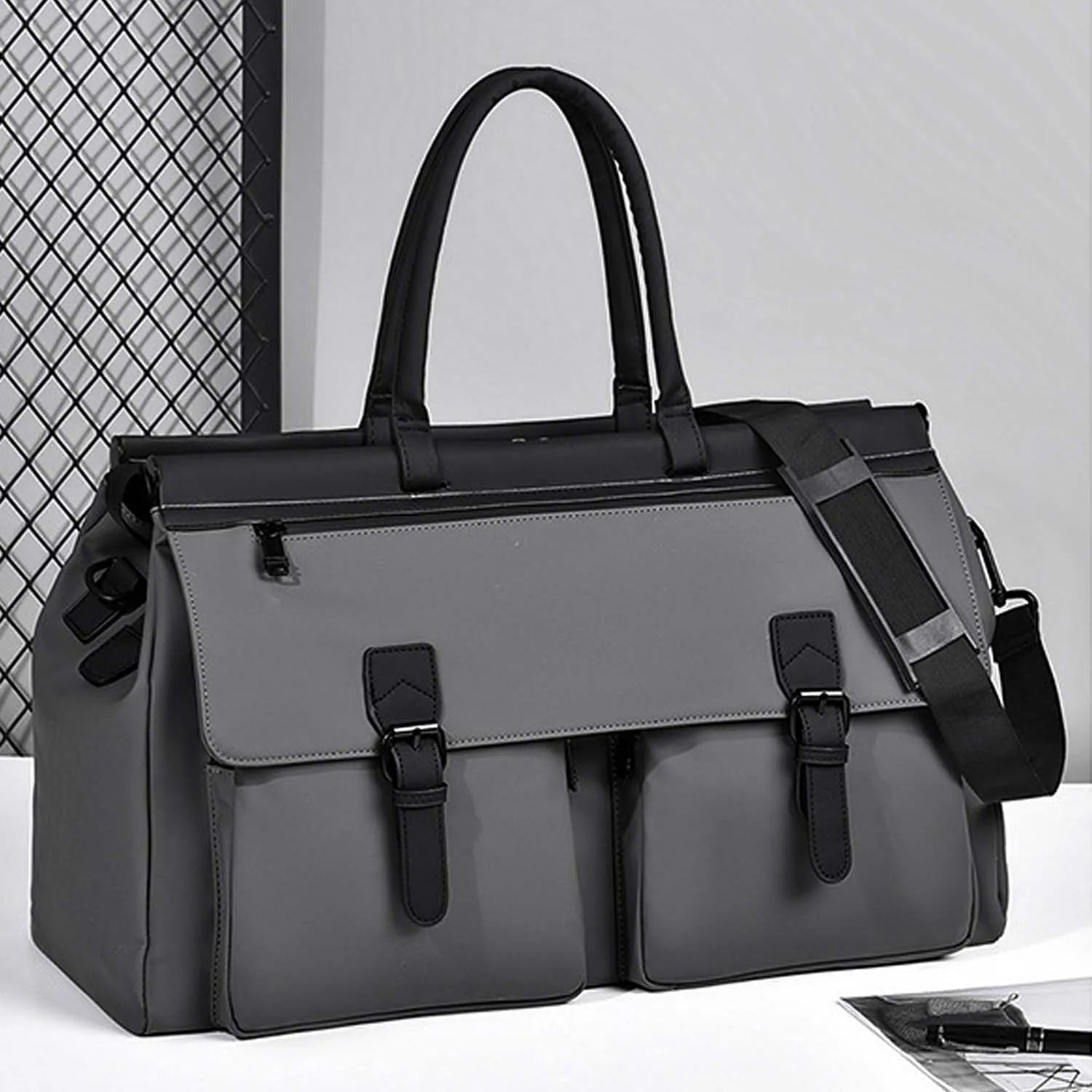 Men's Work Bag,Large Capacity Commuter Bag with Separate Wet/Dry Compartment,Multi-Purpose Travel Duffel for Gym Business Trips