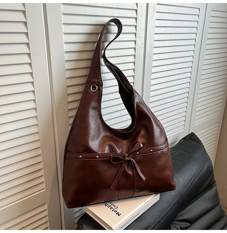 PU Large Capacity Hasp Tote Bags Solid Color High Quality Ladies Bags 2025 Hot Sale Light Luxury Commuting Women's Handbags