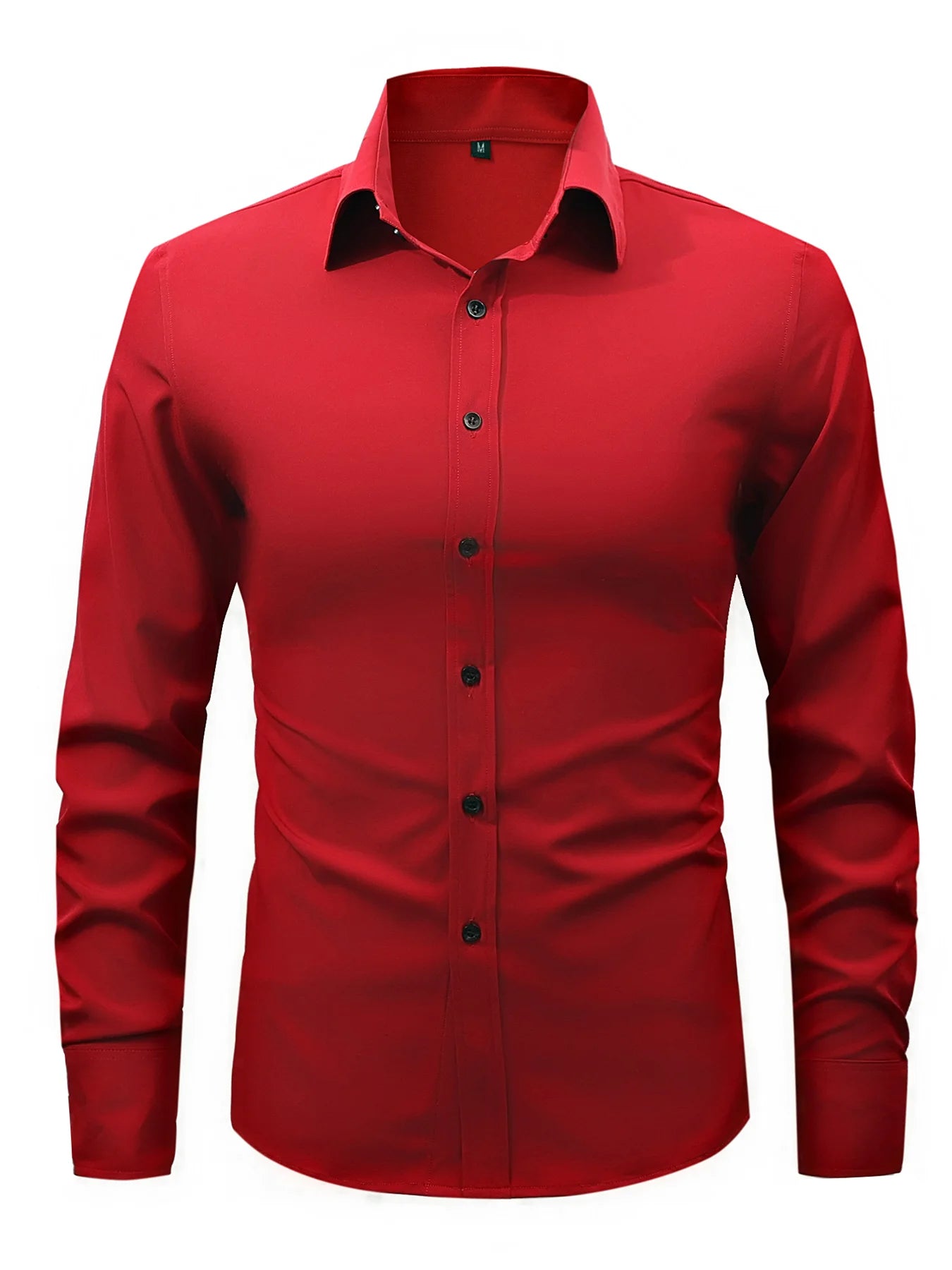 Shirts for Man Spring Autumn Polo Shirts Solid Color Business Comfort Breathable Long Sleeve Fashion Casual Classic Shirt