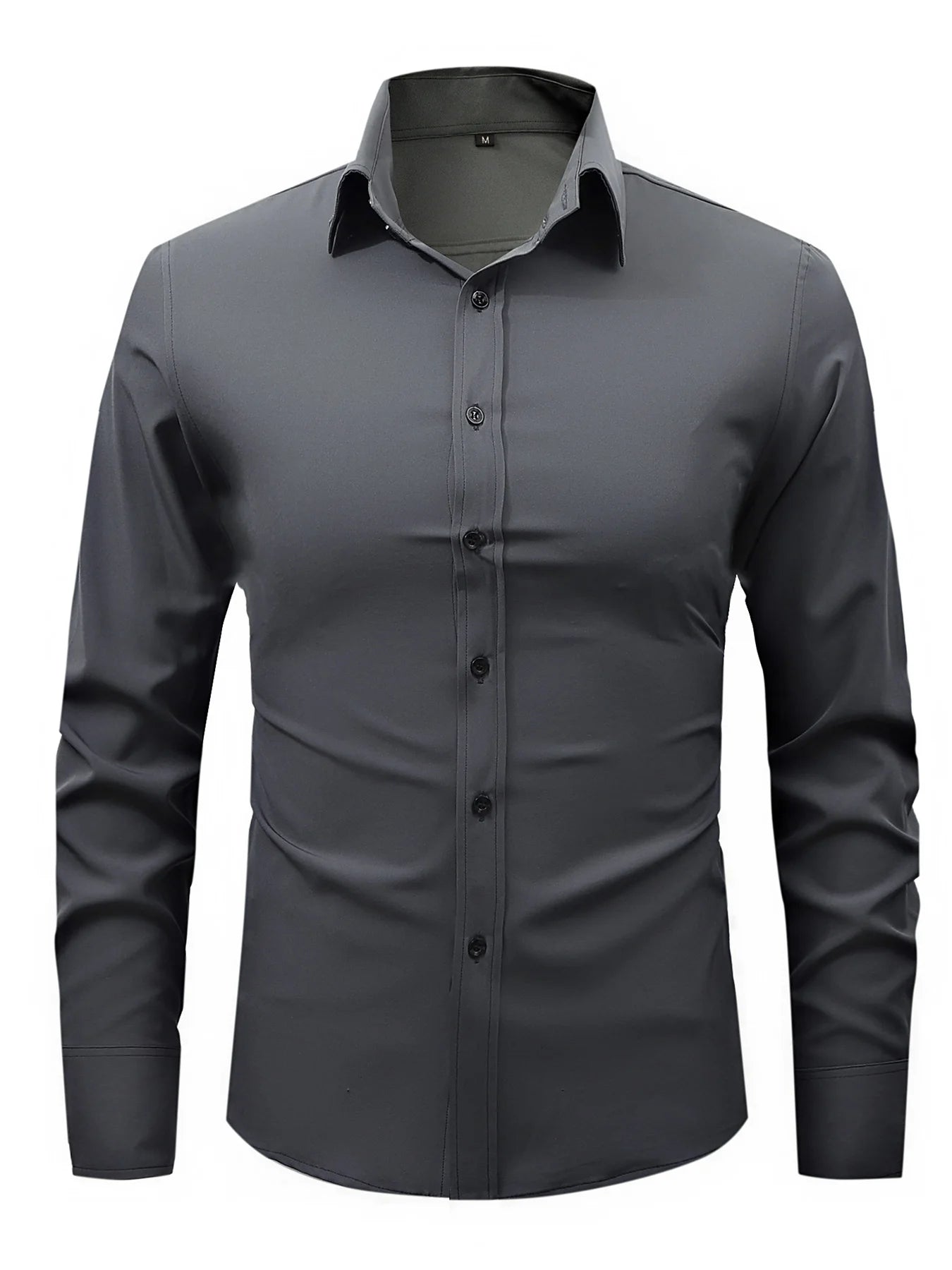 Shirts for Man Spring Autumn Polo Shirts Solid Color Business Comfort Breathable Long Sleeve Fashion Casual Classic Shirt