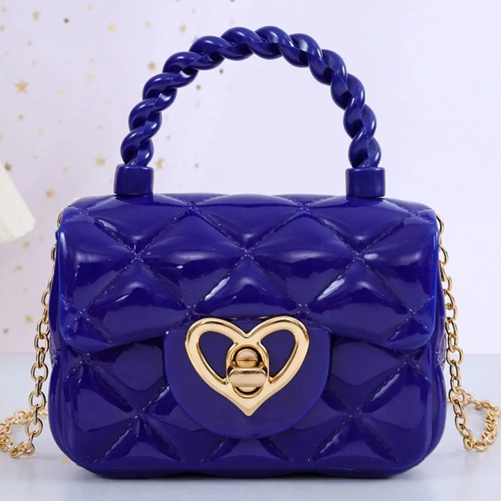 Kids PU Leather Crossbody Bags Girls Heart Shoulder Bags Children Mini Coin Purses Jelly Bag Kids Handbag Gifts