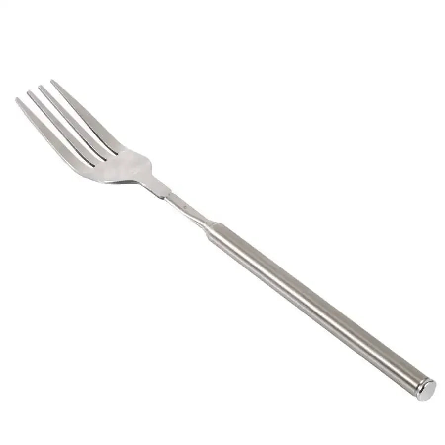 Retro Fork  BBQ Telescopic Extendable Dinner Fruit Dessert Long Handle Fork Stainless Steel Cutlery  Fork Tableware Bento Box
