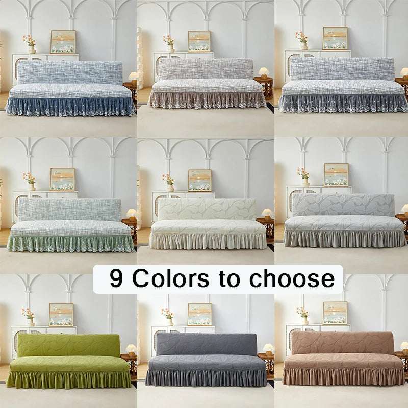 Armless Futon Folding Sofa Bed Cover To Prevent Cat Scratching/Protector Dustproof Non-Slip Stretch Folding Sofa Covers 소파 커버