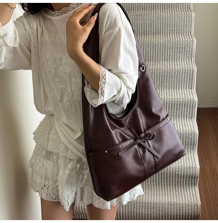 PU Large Capacity Hasp Tote Bags Solid Color High Quality Ladies Bags 2025 Hot Sale Light Luxury Commuting Women's Handbags