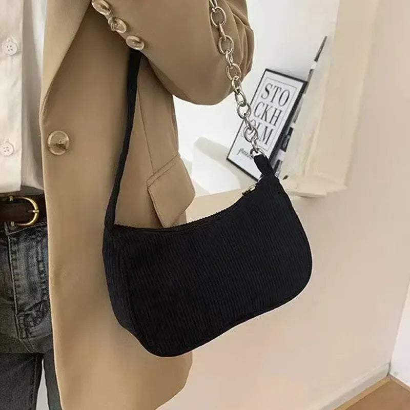 2023 Girls Women Crossbody Bags Shoulder Bags Purse Solid Color Top-Handle Bags Fashion Retro Corduroy Designer Handbags