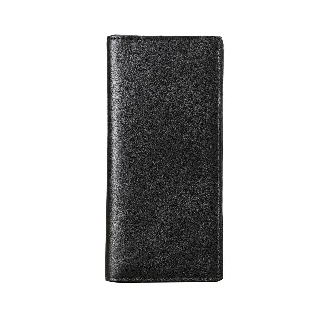 Mens Wallet Slim Genuine Leather Rfid Thin Long Bifold Wallets for Men Checkbook Credit Card Holder Purse with Zipper Coin Pouch