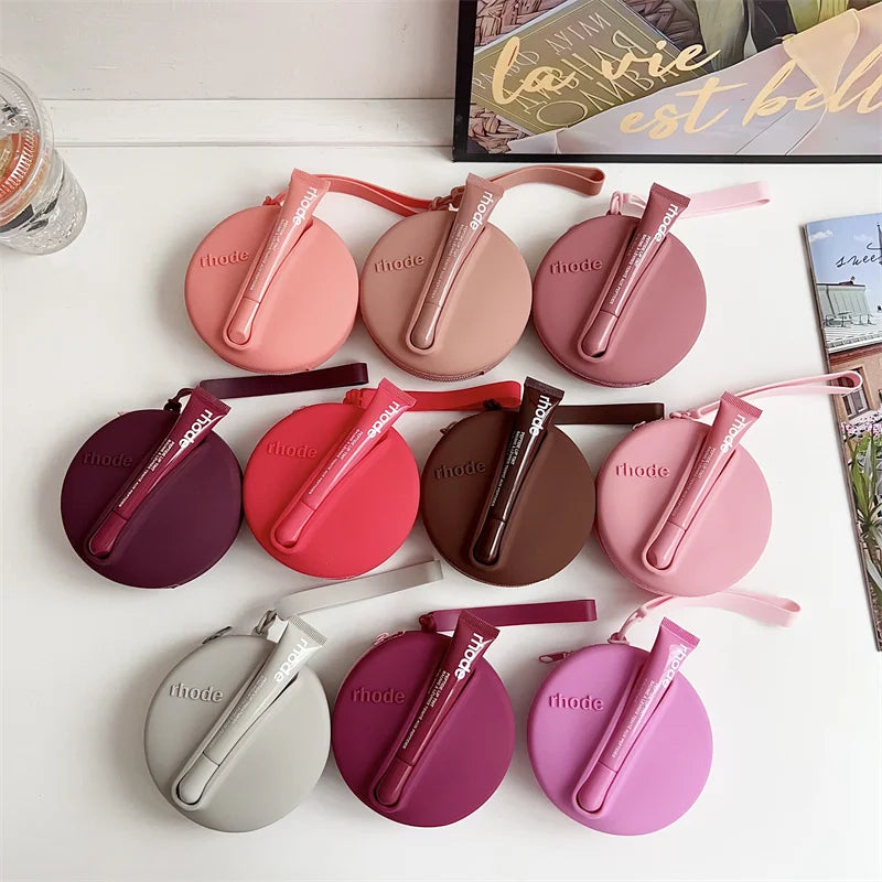 Lip Gloss Glaze Makeup Organizer Female Toiletry Kit Bag Make Up Case Storage Bags Pouch Box Cosmetic Box Organizer Zip Mirror