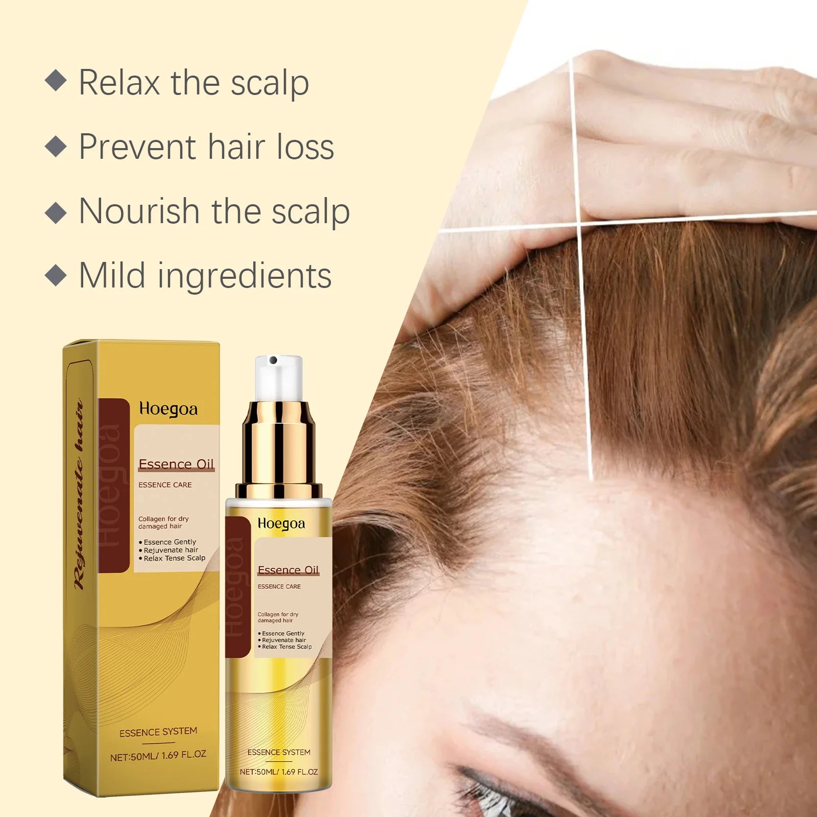 Plant Extract Hair Care Essential Oil, Smooth and Shiny without Greasiness, Gently Repairs Scalp and Hair, Glossy Nourishing Oil