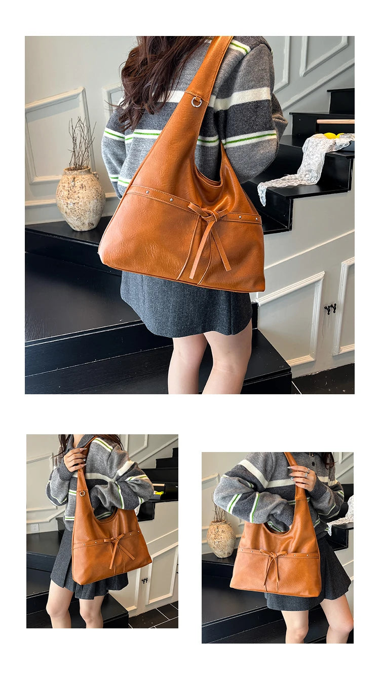 PU Large Capacity Hasp Tote Bags Solid Color High Quality Ladies Bags 2025 Hot Sale Light Luxury Commuting Women's Handbags