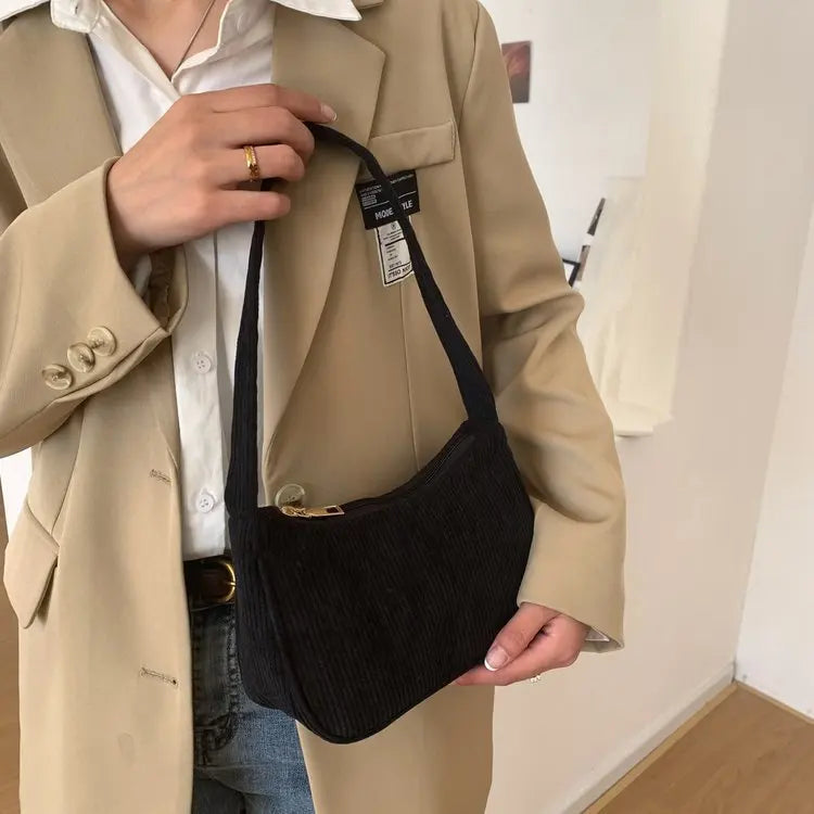 2023 Girls Women Crossbody Bags Shoulder Bags Purse Solid Color Top-Handle Bags Fashion Retro Corduroy Designer Handbags