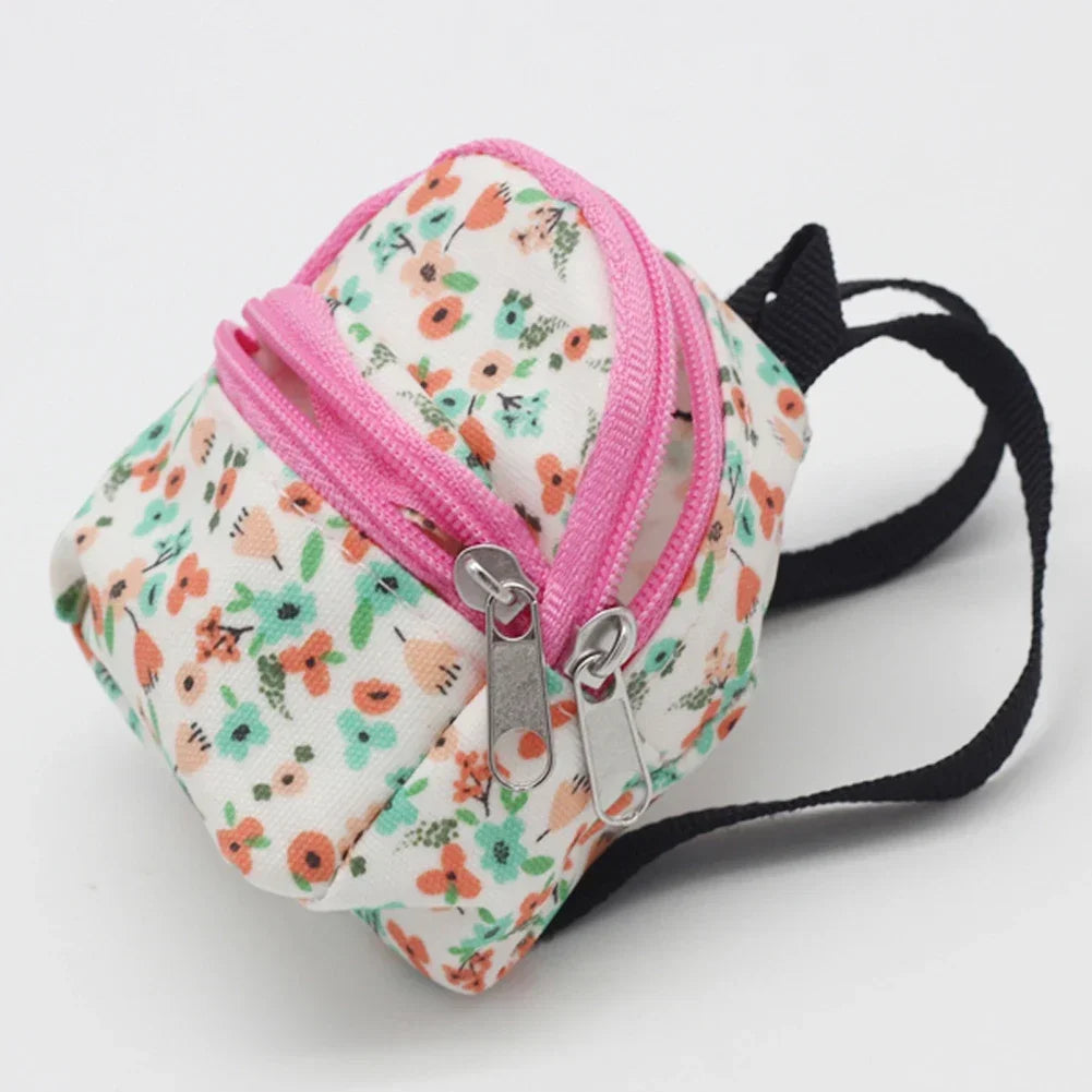 HOT Cute For Labubu Doll Canvas Backpack Simulation Pet Bag for 15/17cm Dolls Cute Doll Accessories