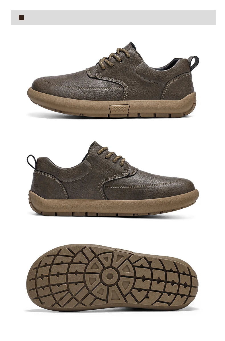 Shoes for Men Male Sneakers Leather Shoes Round Toe Apring and Autumn Wear-resistant Return To The Ancients Loafers All-match
