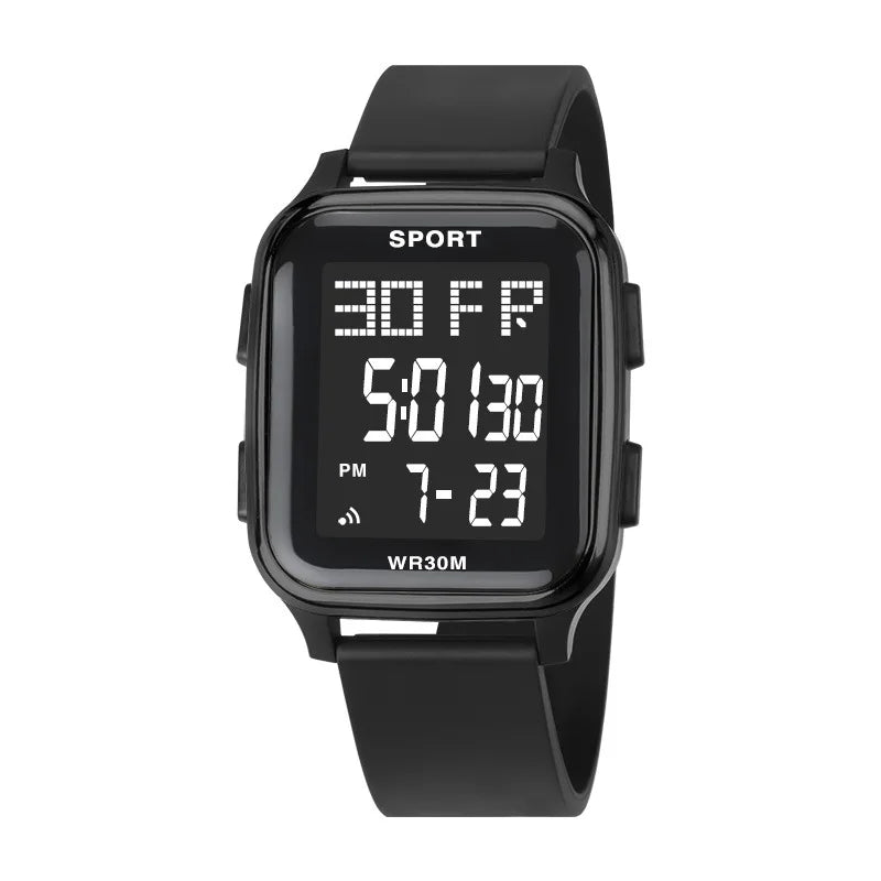 YIKAZE Sports Watch for Men Waterproof Multifunction Electronic Watch Ultra-thin Men's LED Digital Wristwatch for Man Student