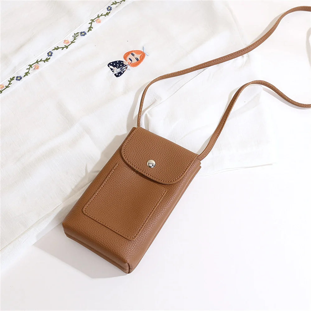 Girl Women Wallet Shoulder Mini Leather Bags Straps Mobile Phone Big Card Holders Wallet Handbag Money Pockets Girls Small Bags