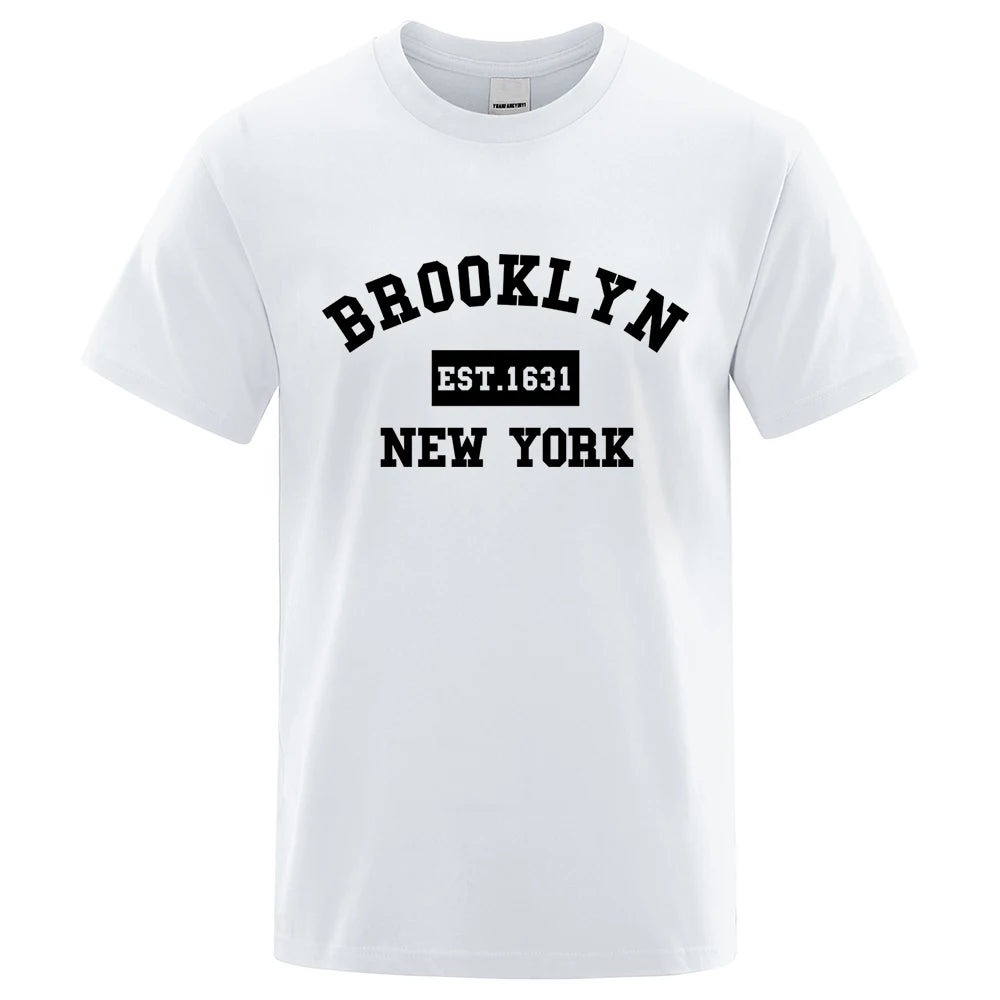 Mens 1631 New York Letter Print T-Shirt  Casual Loose T-Shirts Summer Cotton Tops Fashion Breathable Tee Clothing