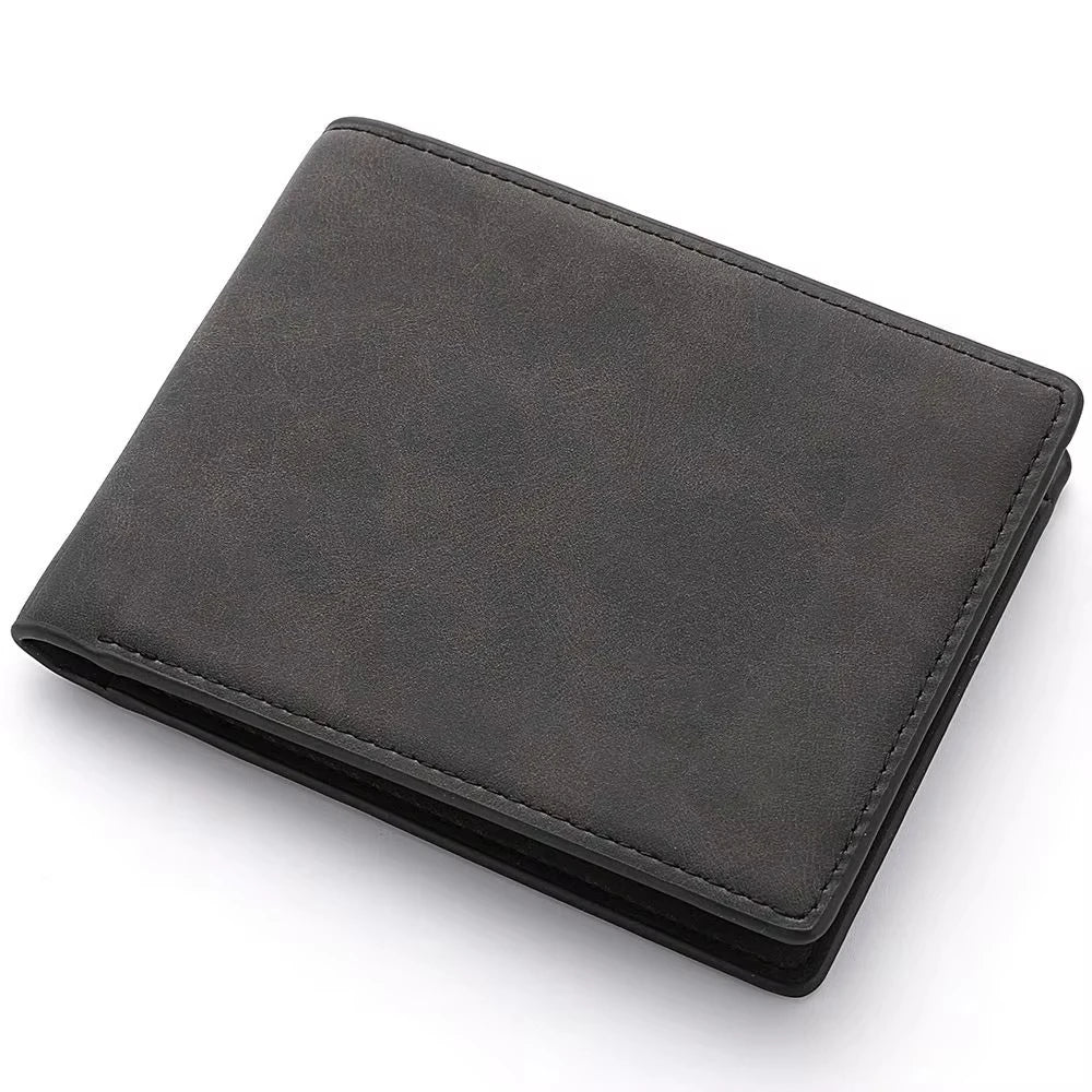 Men's Fashion Wallet For PU Leather Short Purse with Dollar Clip Multi Card Slots Large Capacity Coin Holder Slim Money