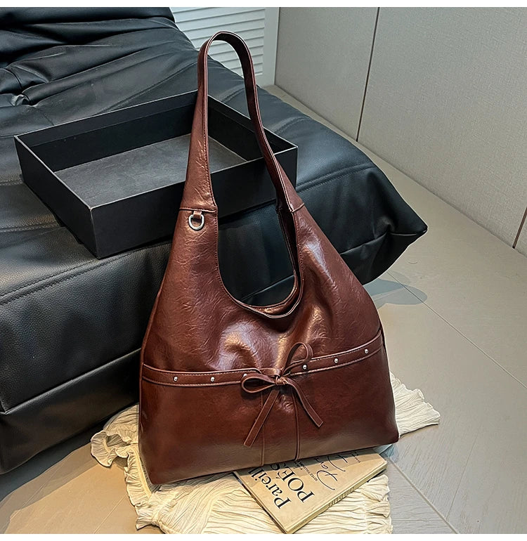 PU Large Capacity Hasp Tote Bags Solid Color High Quality Ladies Bags 2025 Hot Sale Light Luxury Commuting Women's Handbags