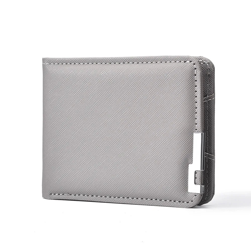 Men's Slim Wallet – PU Leather, Multi-Card Holder with Metal Accent, Lightweight & Stylish for Daily Use