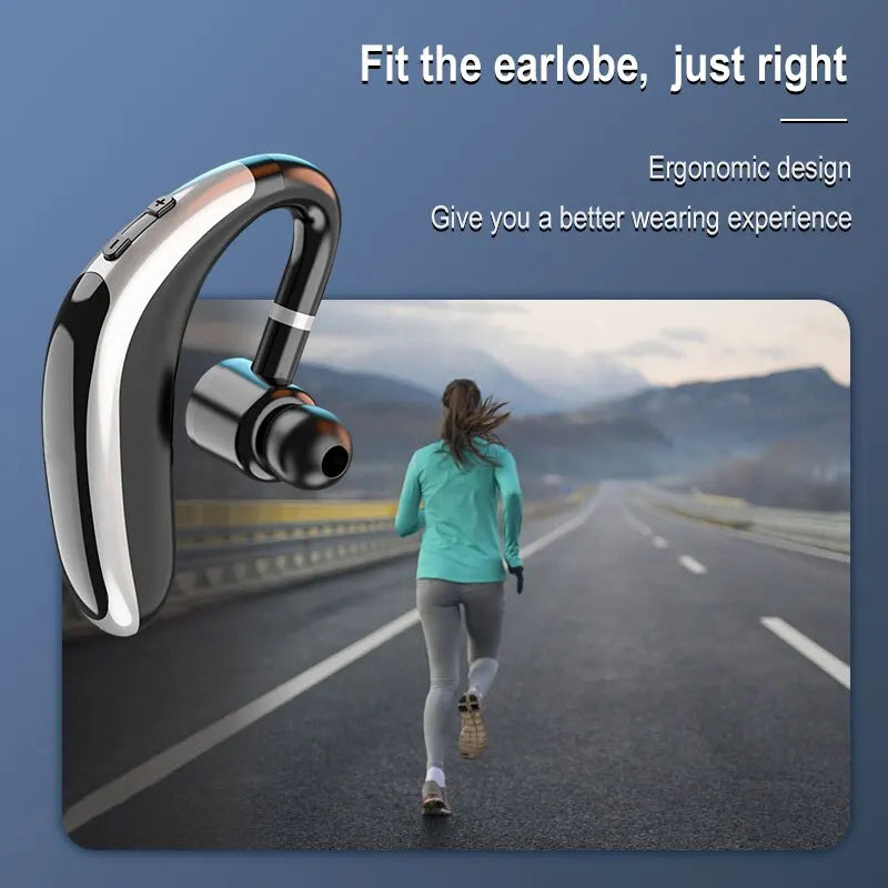 Wireless Headset Single Ear-Hook Bluetooth-compatible Headphone In-ear Car Call Business Sports Earphones With HD Mic For iPhone
