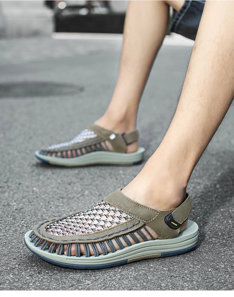 Summer Hand-woven Men's Sandals Fashion Men Casual Shoes Brand Designer Sneakers High Quality Outdoor Beach Sandals Men Shoes