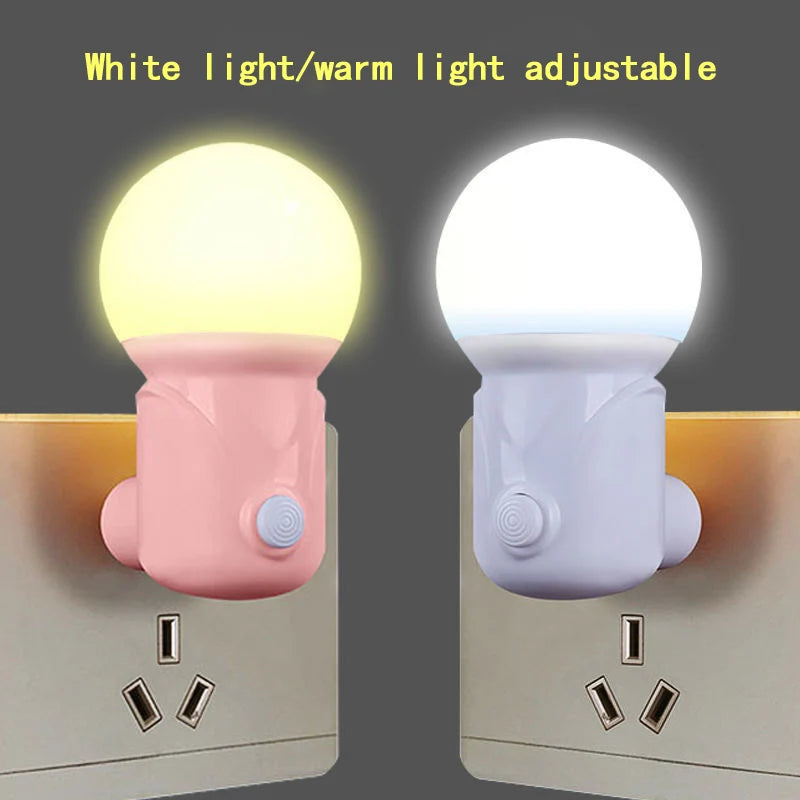 New Saving Sensor Light Control Plug-in LED Sleep Night Light With Switch Baby Feeding Bedroom Wake Up Decoration Bedside Lamp