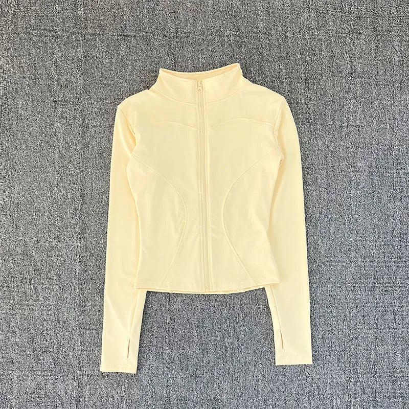 Women Sport Jacket Long Sleeve Shirt Workout Coat Gym Training Clothing Yoga Sportswear