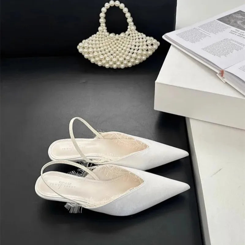 Women Sandals 2025 Summer Pointed Toe High Heels Ladies Fashion Banquet Dress Wedding Party Pumps  Designer Women Shoes