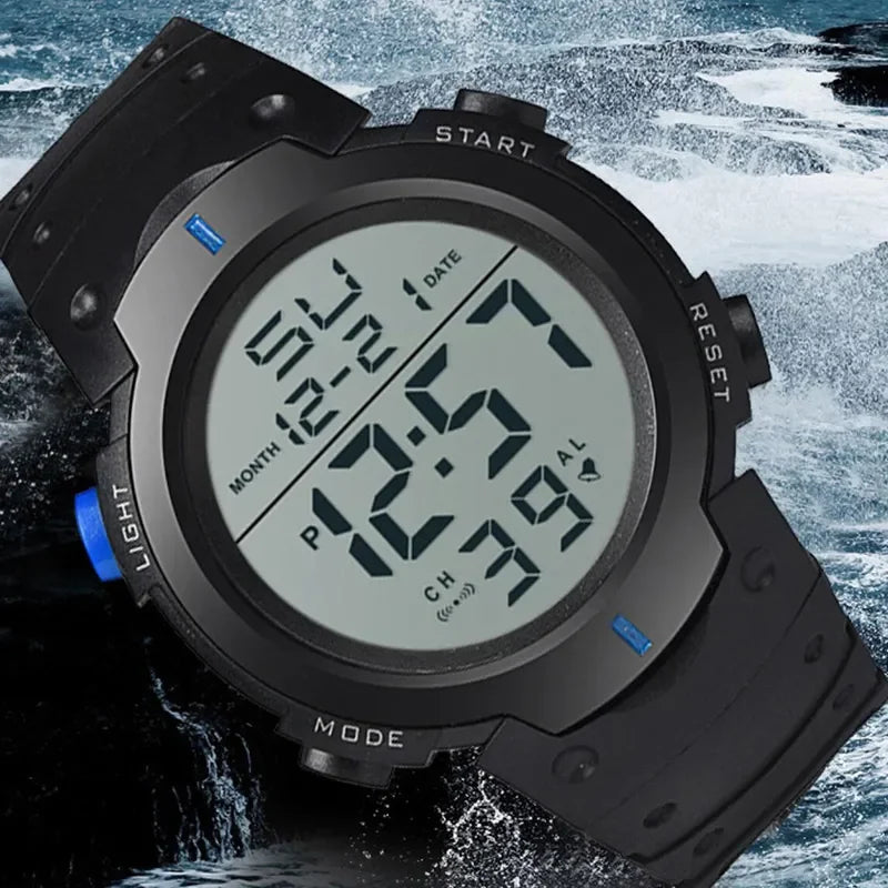 Men Sport LED Watches Men Digital Clock Multi-Functional Rubber Man Fitness Athlete Timekeeping Electronic Watch Reloj