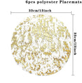 Round Gold Placemats Metallic Gold Foil Table Mats Disposable Fall Table Mates Dining Table Wedding Birthday Party Decorations