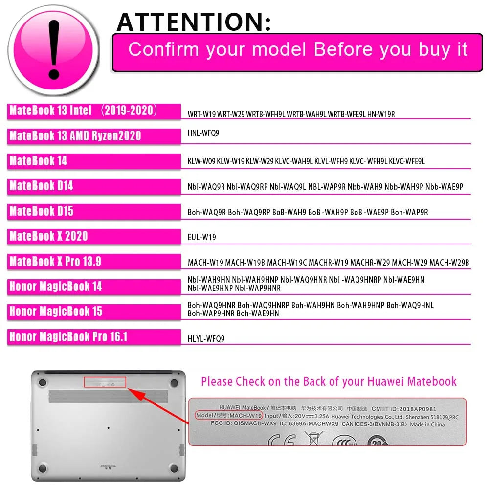 For Huawei Honor MagicBook 14 15 Case for MagicBook X15 X14 MagicBook Pro 16.1 Matte Black Hard Shell Laptop Cover Case